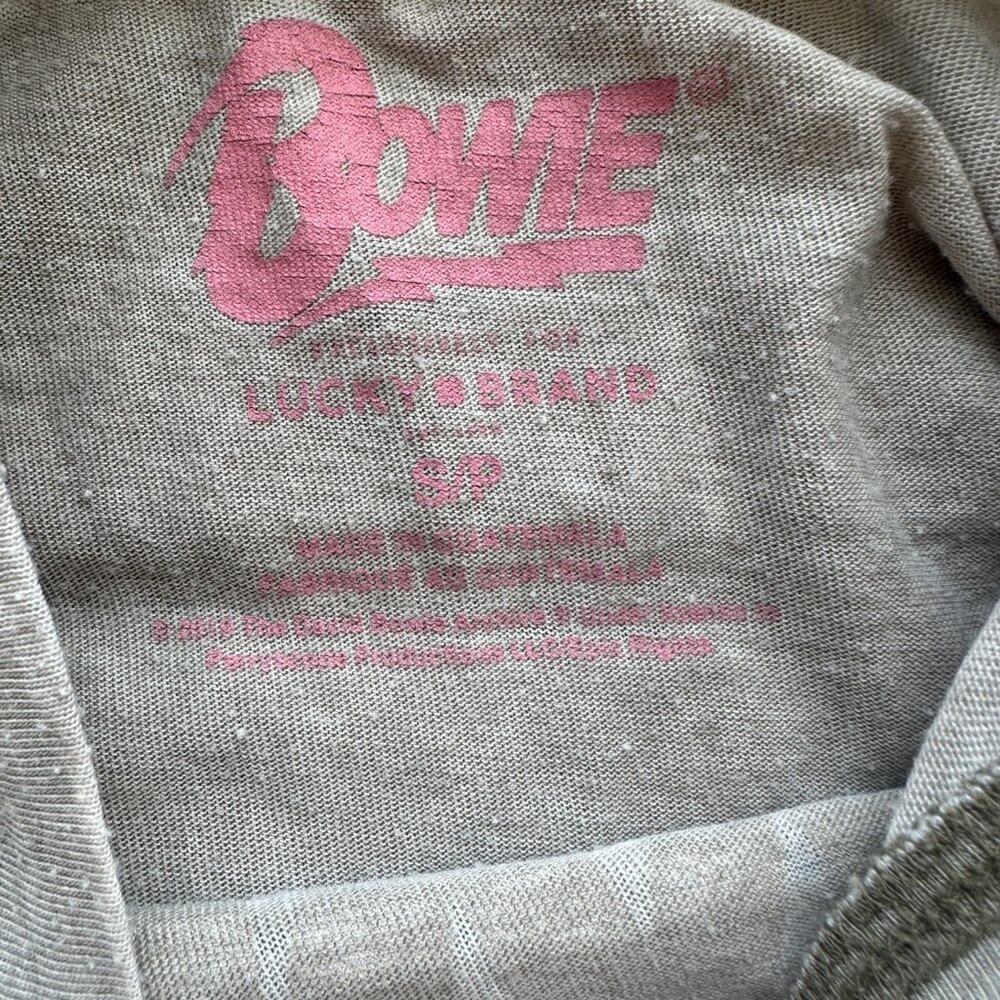 Lucky Brand David Bowie Grey Graphic Burnout Tee - Picture 2 of 3